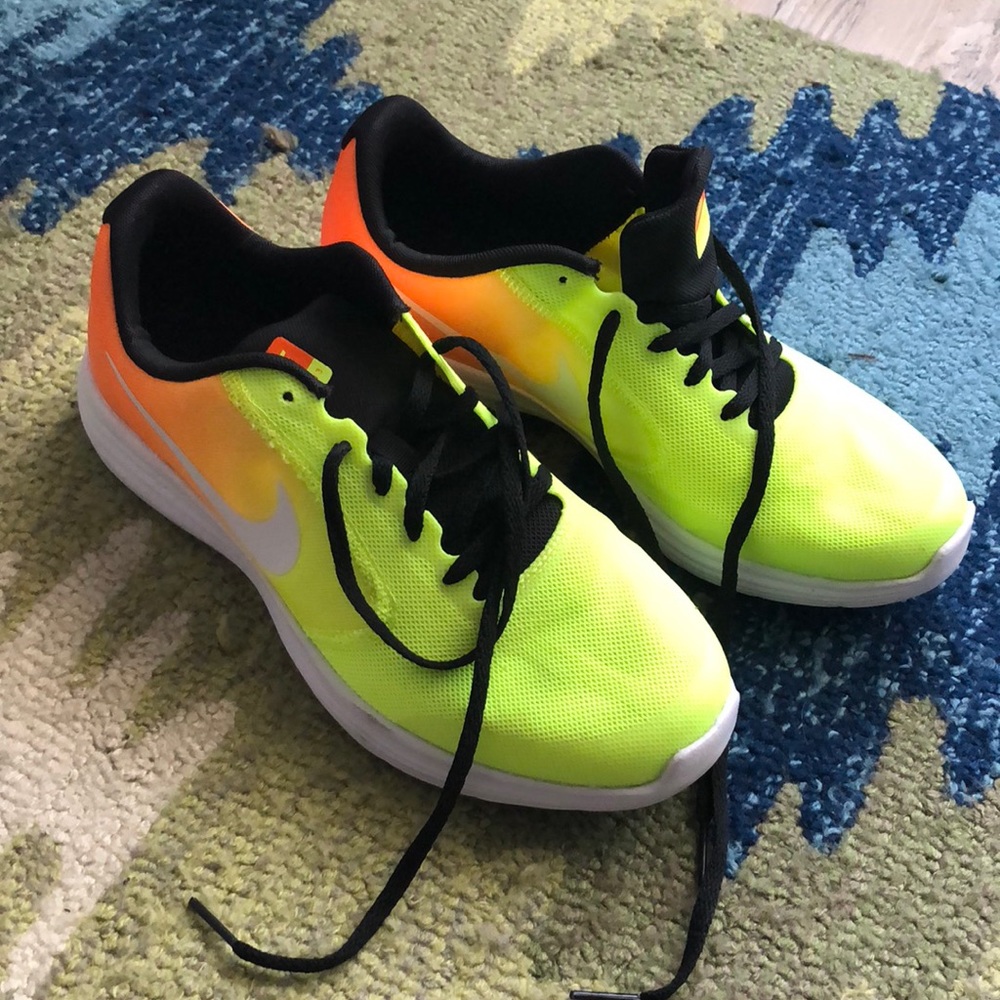 Neon Nike Revolution 3 shoes